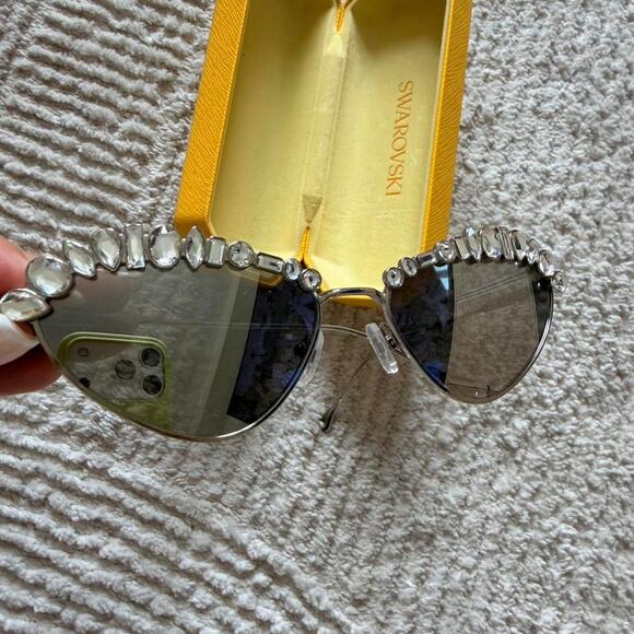 Swarovski silver sunglasses with rhinestones